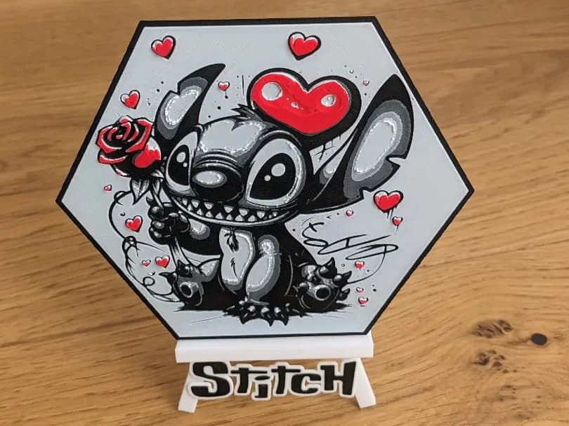 STITCH Valentine's Day Hex Hueforge 2 by Seb3D HueForge model: STITCH Valentine's Day Hex Hueforge 2 by Seb3D